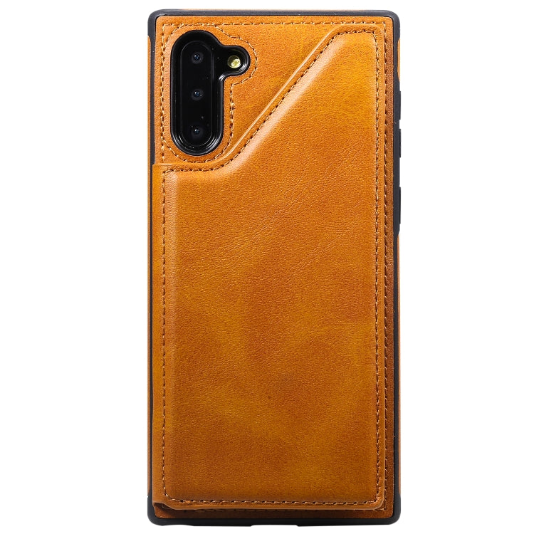 For Galaxy Note 10 Shockproof Calf Texture Protective Case with Holder & Card Slots & Frame