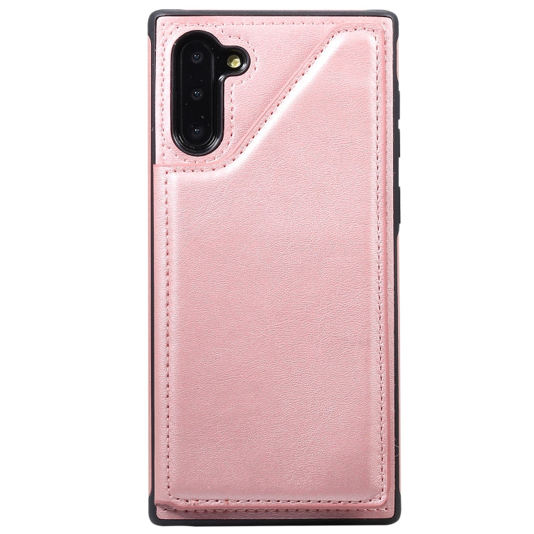 For Galaxy Note 10 Shockproof Calf Texture Protective Case with Holder & Card Slots & Frame