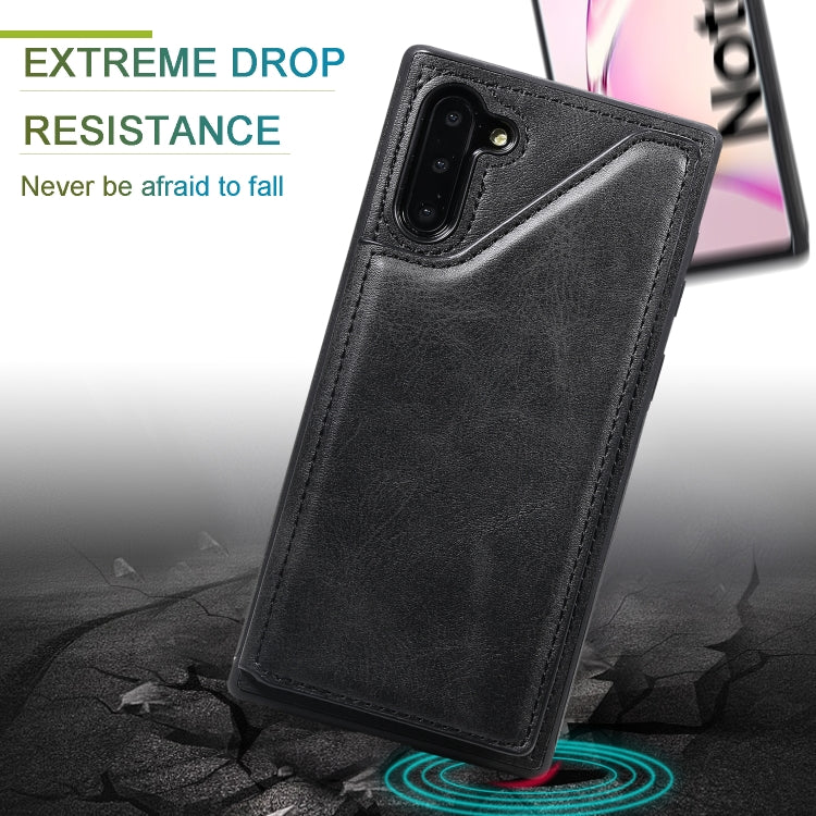 For Galaxy Note 10 Shockproof Calf Texture Protective Case with Holder & Card Slots & Frame