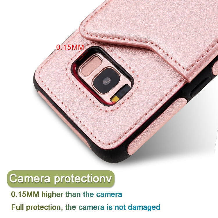 For Galaxy S8 Shockproof Calf Texture Protective Case with Holder & Card Slots & Frame