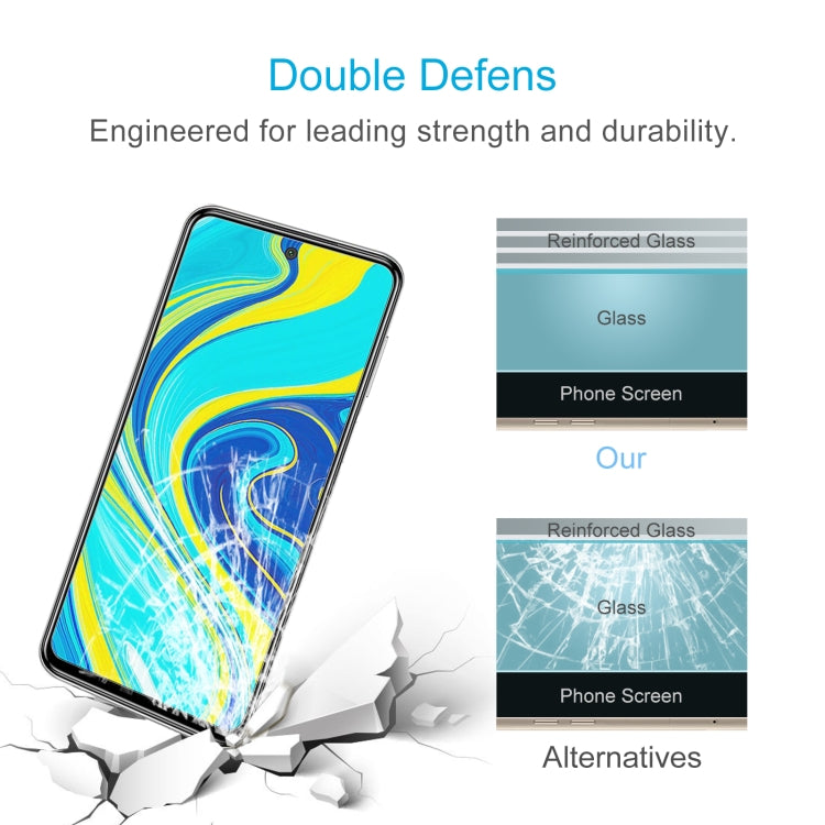 50 PCS 0.26mm 9H Surface Hardness 2.5D Explosion-proof Tempered Glass Half Screen Film For Xiaomi Redmi Note 9 Pro