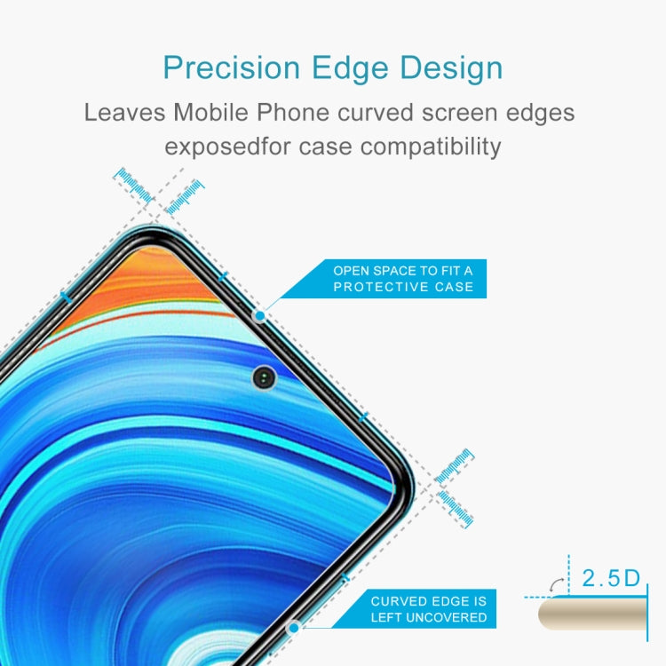 50 PCS 0.26mm 9H Surface Hardness 2.5D Explosion-proof Tempered Glass Half Screen Film For Xiaomi Redmi Note 9 Pro Max