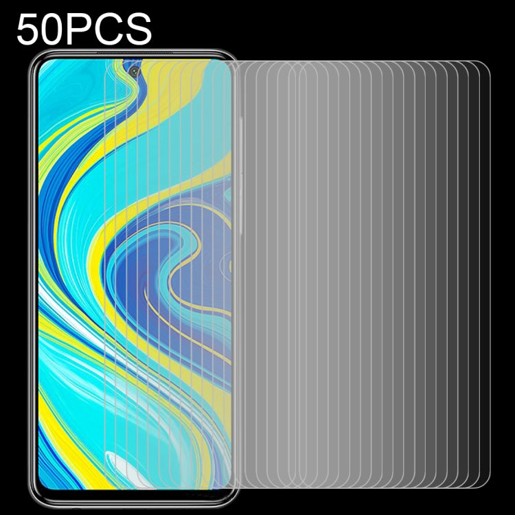 50 PCS 0.26mm 9H Surface Hardness 2.5D Explosion-proof Tempered Glass Half Screen Film For Xiaomi Redmi Note 9s