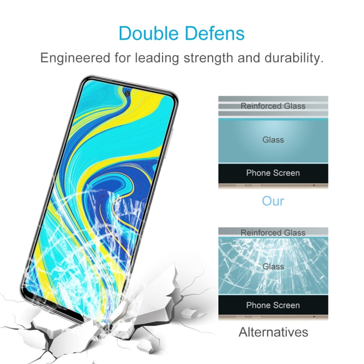 50 PCS 0.26mm 9H Surface Hardness 2.5D Explosion-proof Tempered Glass Half Screen Film For Xiaomi Redmi Note 9s