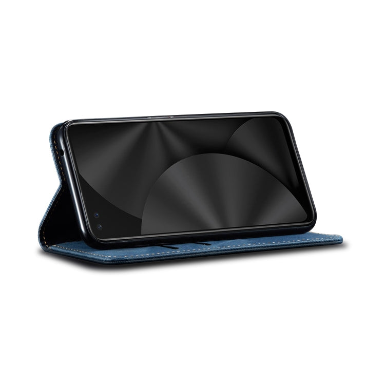 For OPPO Realme X50 Denim Texture Casual Style Horizontal Flip Leather Case with Holder & Card Slots & Wallet