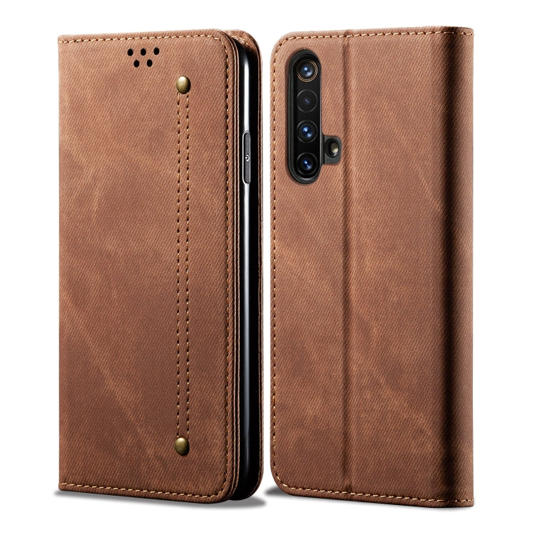 For OPPO Realme X50 Denim Texture Casual Style Horizontal Flip Leather Case with Holder & Card Slots & Wallet