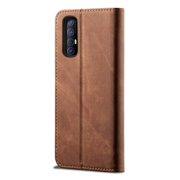For OPPO Reno 3 Pro Denim Texture Casual Style Horizontal Flip Leather Case with Holder & Card Slots & Wallet