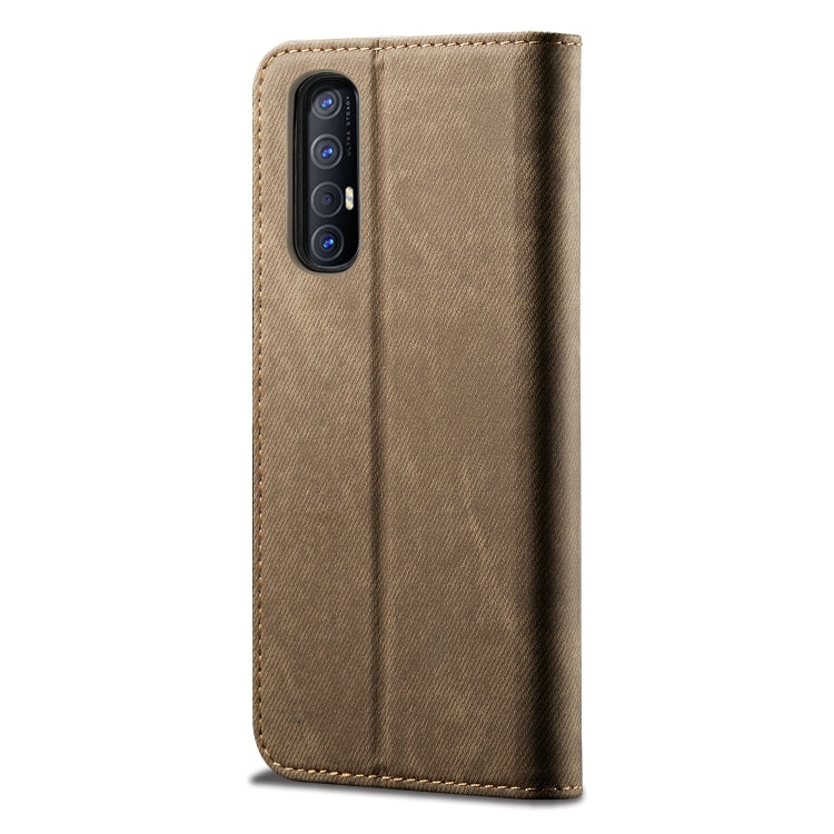 For OPPO Reno 3 Pro Denim Texture Casual Style Horizontal Flip Leather Case with Holder & Card Slots & Wallet