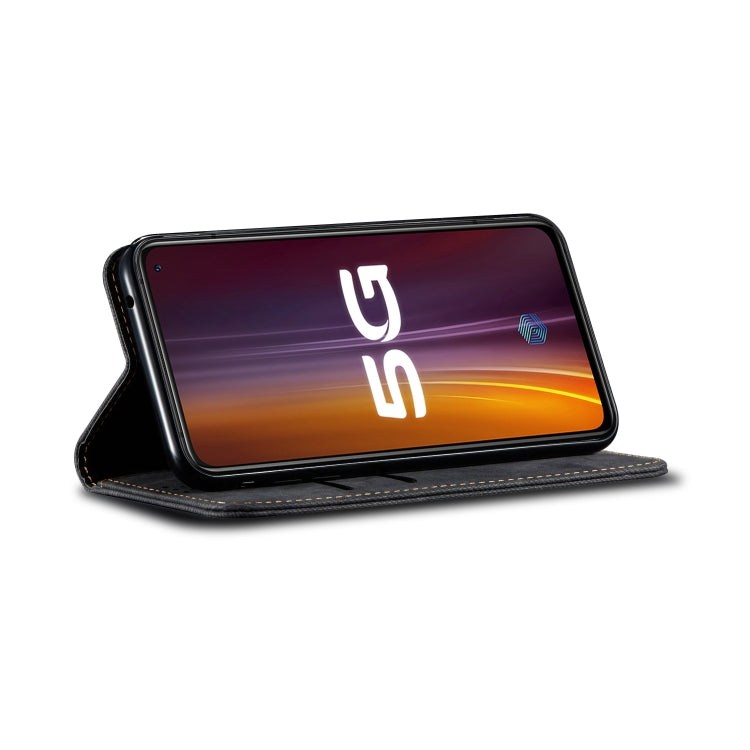 For Vivo IQOO 3 Denim Texture Casual Style Horizontal Flip Leather Case with Holder & Card Slots & Wallet