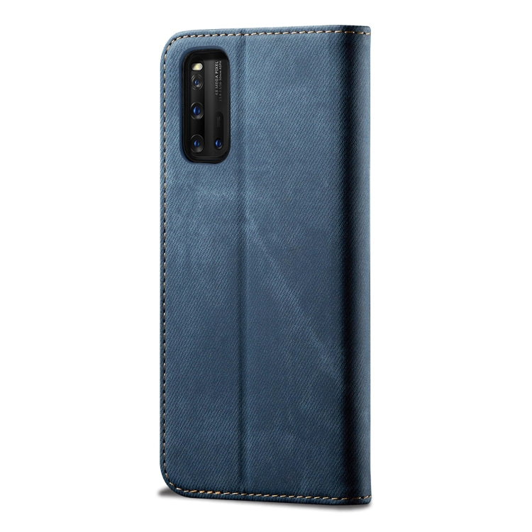 For Vivo IQOO 3 Denim Texture Casual Style Horizontal Flip Leather Case with Holder & Card Slots & Wallet