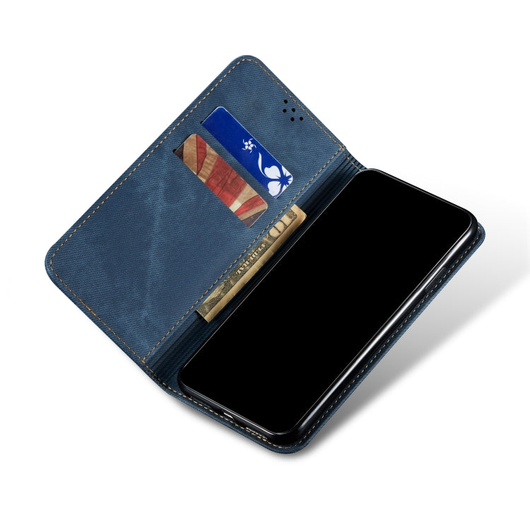 For Vivo IQOO 3 Denim Texture Casual Style Horizontal Flip Leather Case with Holder & Card Slots & Wallet