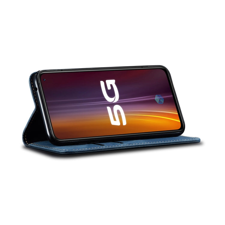 For Vivo IQOO 3 Denim Texture Casual Style Horizontal Flip Leather Case with Holder & Card Slots & Wallet