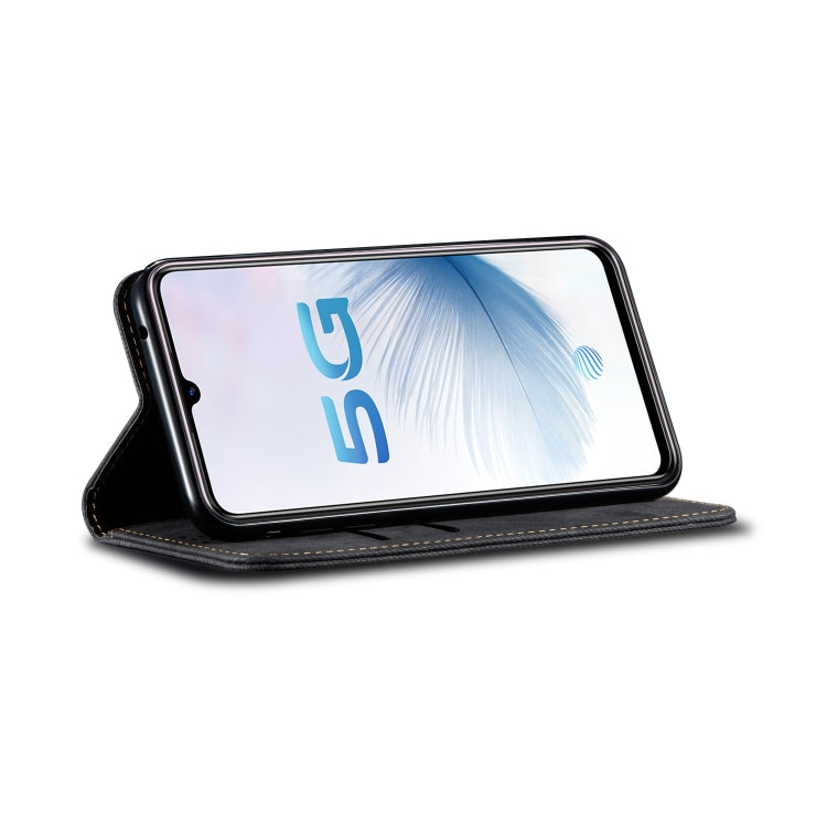 For Vivo S6 Denim Texture Casual Style Horizontal Flip Leather Case with Holder & Card Slots & Wallet