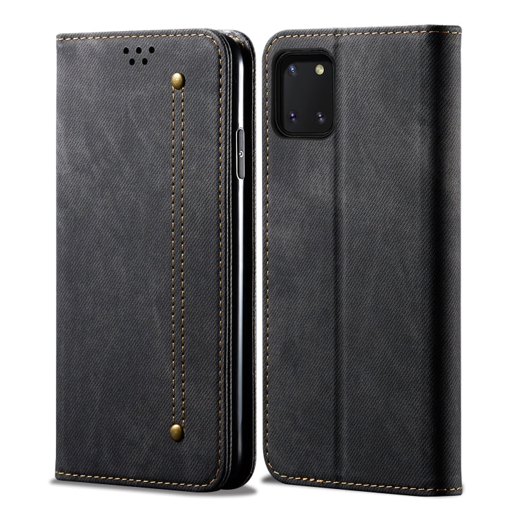 For Galaxy Note10 Lite / M60s / A81 Denim Texture Casual Style Horizontal Flip Leather Case with Holder & Card Slots & Wallet