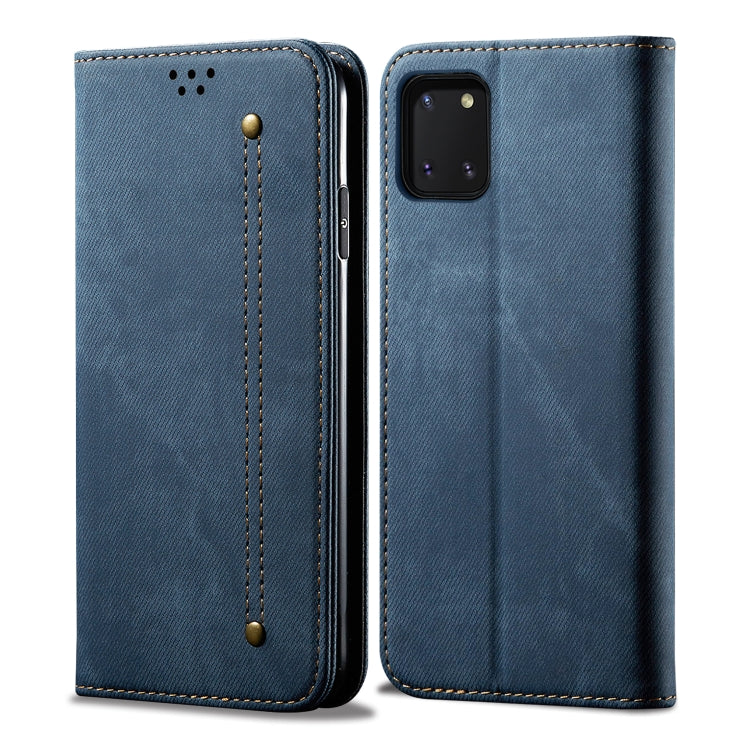 For Galaxy Note10 Lite / M60s / A81 Denim Texture Casual Style Horizontal Flip Leather Case with Holder & Card Slots & Wallet