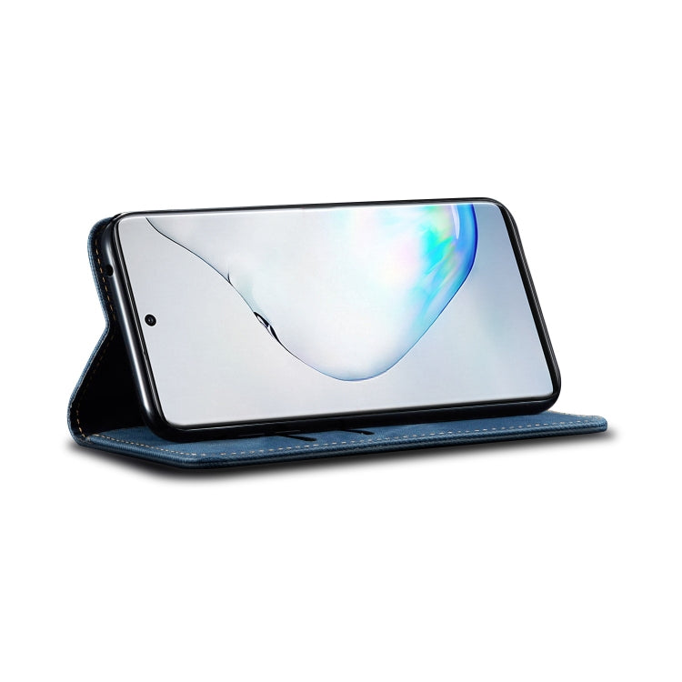 For Galaxy Note10 Lite / M60s / A81 Denim Texture Casual Style Horizontal Flip Leather Case with Holder & Card Slots & Wallet
