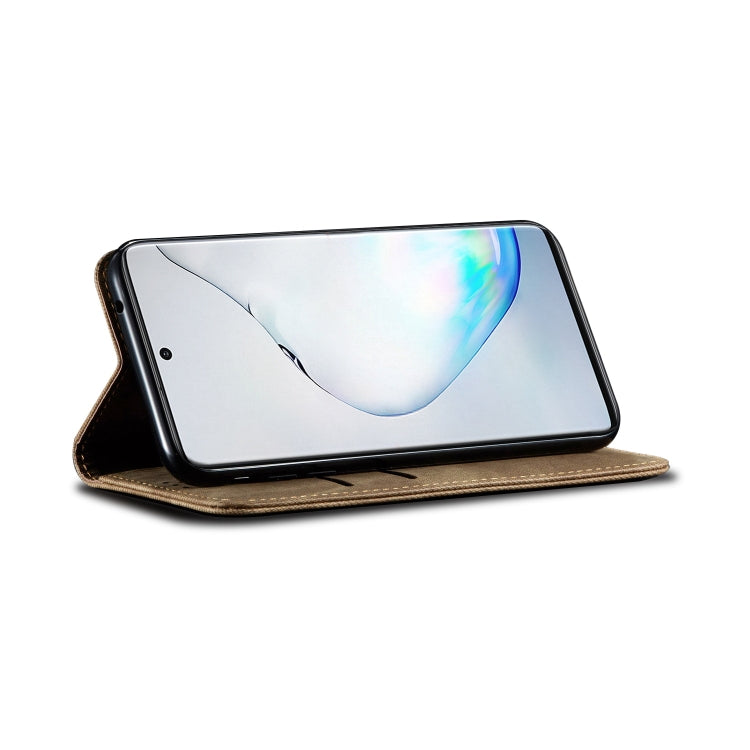 For Galaxy Note10 Lite / M60s / A81 Denim Texture Casual Style Horizontal Flip Leather Case with Holder & Card Slots & Wallet