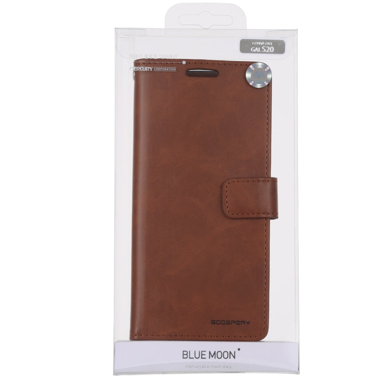 For Galaxy S20 GOOSPERY BLUE MOON DIARY Crazy Horse Texture Horizontal Flip Leather Case With Bracket & Card Slot & Wallet
