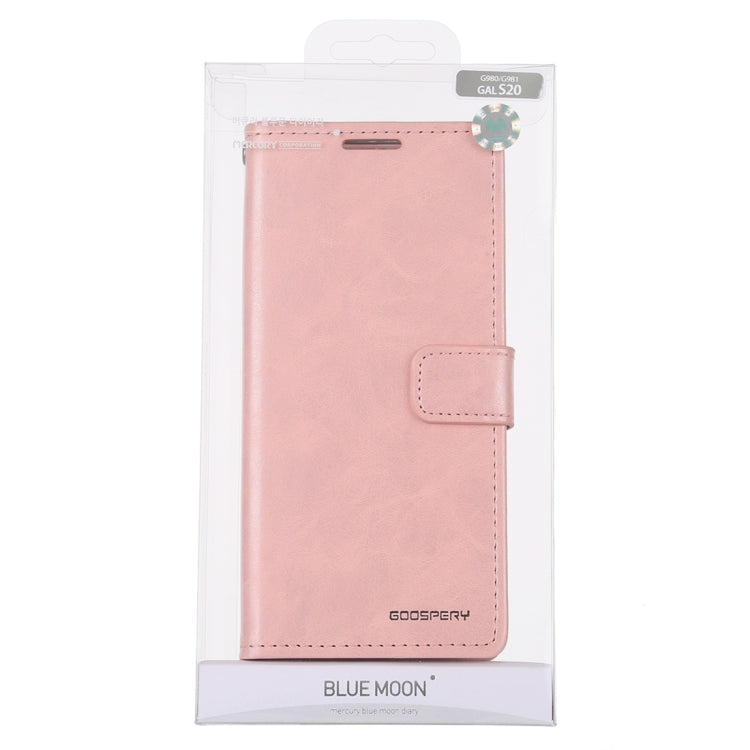 For Galaxy S20 GOOSPERY BLUE MOON DIARY Crazy Horse Texture Horizontal Flip Leather Case With Bracket & Card Slot & Wallet