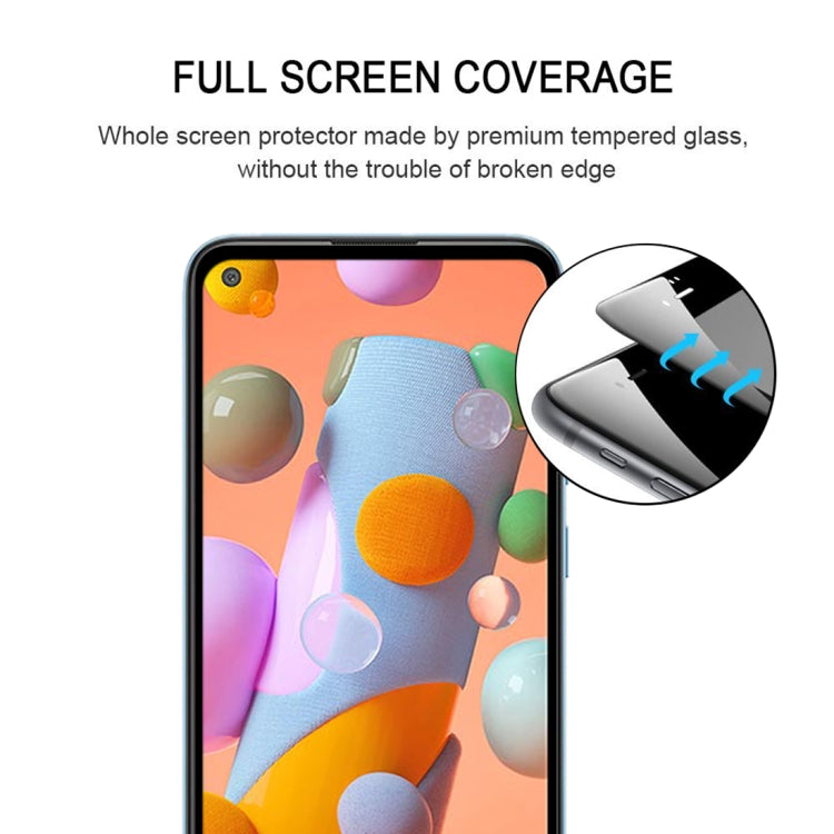 For Galaxy A11 9H Surface Hardness 2.5D Full Glue Full Screen Tempered Glass Film