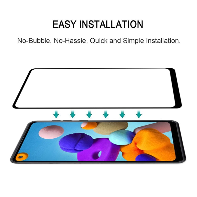 For Galaxy A21 9H Surface Hardness 2.5D Full Glue Full Screen Tempered Glass Film