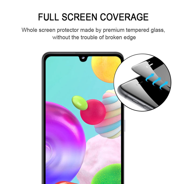 For Galaxy A41 9H Surface Hardness 2.5D Full Glue Full Screen Tempered Glass Film