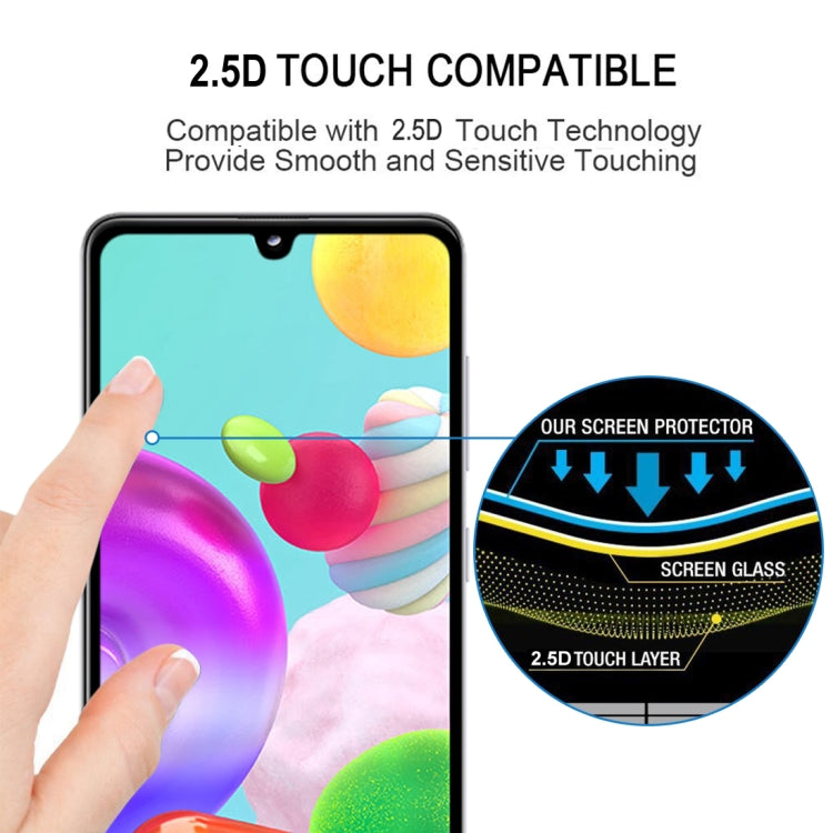 For Galaxy A41 9H Surface Hardness 2.5D Full Glue Full Screen Tempered Glass Film