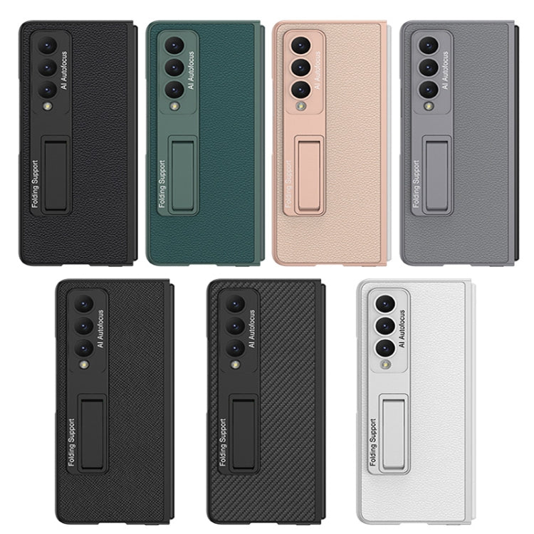 For Samsung Galaxy Z Fold4 GKK Ultra-thin Plain Leather Full Phone Case with Stand