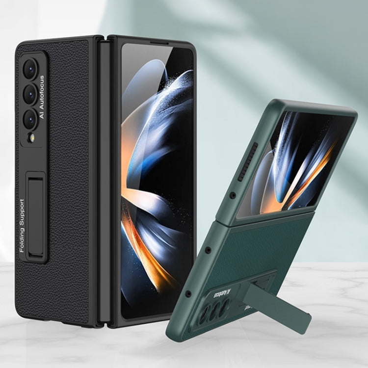 For Samsung Galaxy Z Fold4 GKK Ultra-thin Plain Leather Full Phone Case with Stand