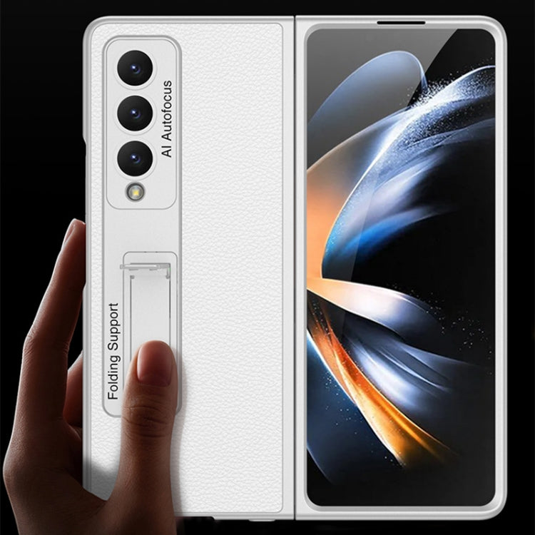 For Samsung Galaxy Z Fold4 GKK Ultra-thin Plain Leather Full Phone Case with Stand
