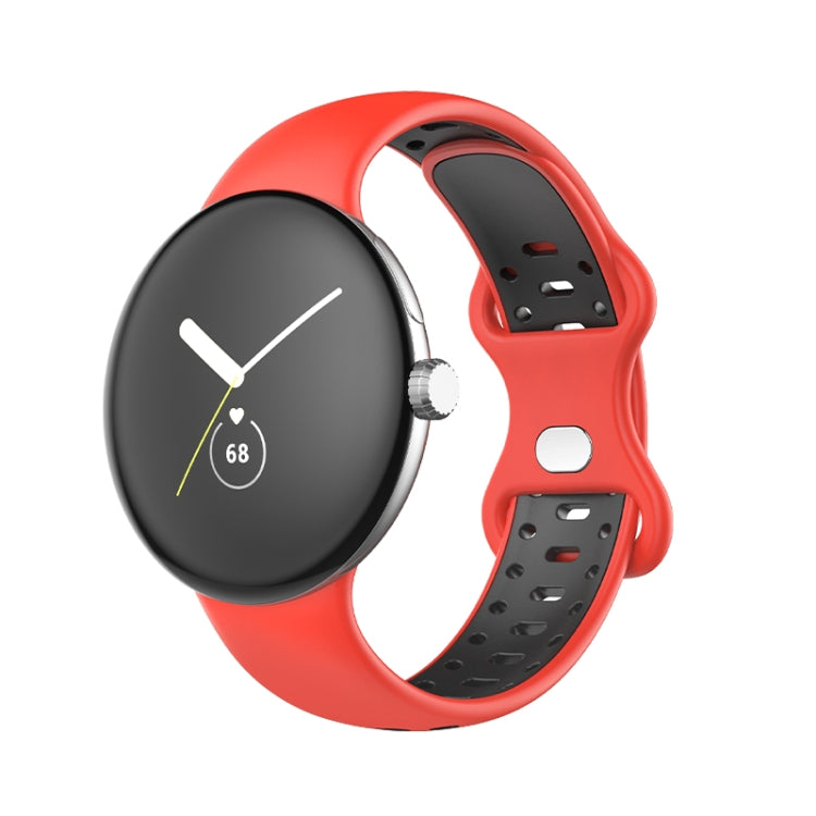 For Google Pixel Watch Two-Color Silicone Watch Band Man