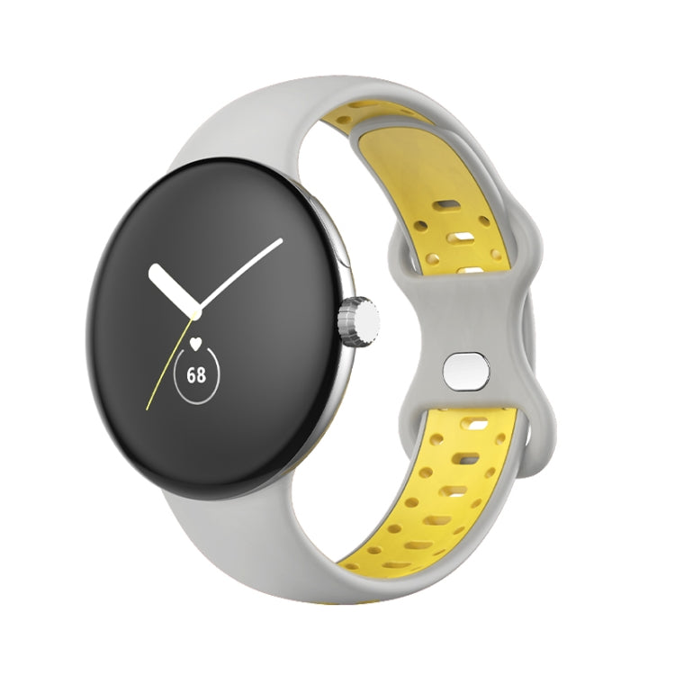 For Google Pixel Watch Two-Color Silicone Watch Band Man