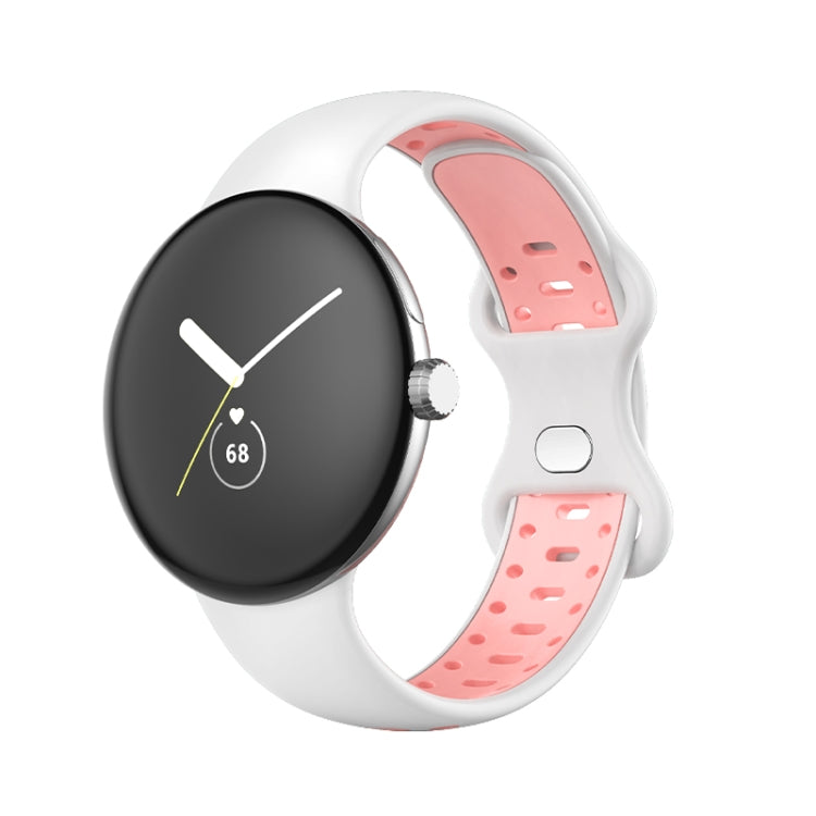 For Google Pixel Watch Two-Color Silicone Watch Band Women