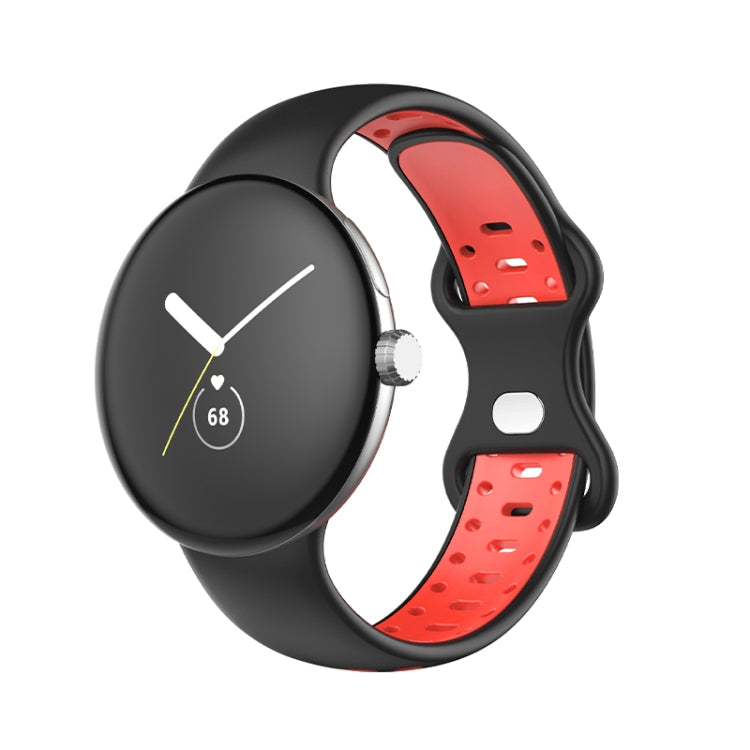 For Google Pixel Watch Two-Color Silicone Watch Band Women