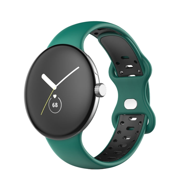 For Google Pixel Watch Two-Color Silicone Watch Band Women