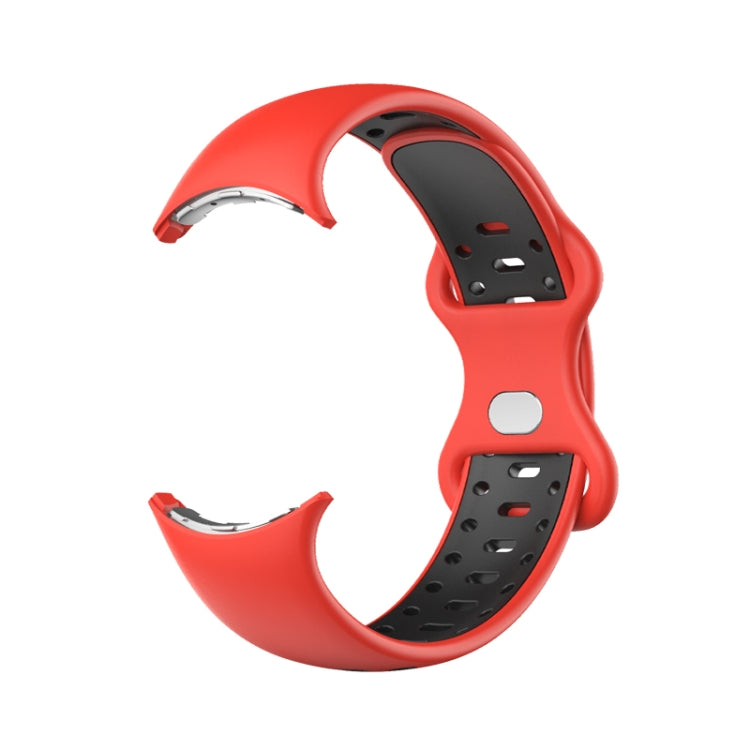 For Google Pixel Watch Two-Color Silicone Watch Band Women