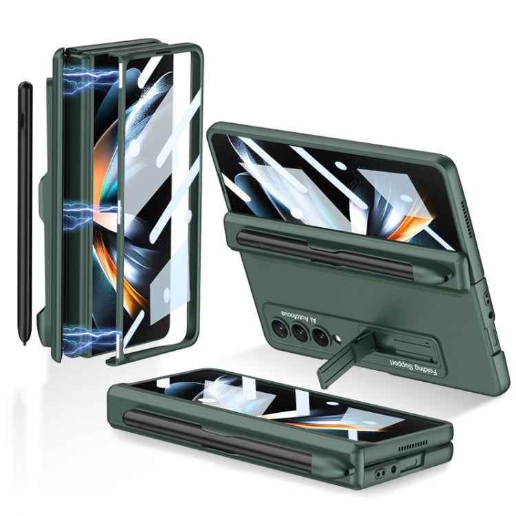 For Samsung Galaxy Z Fold4 GKK Magnetic Hinge Flip Phone Case with Holder & Pen Slot