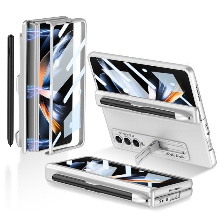 For Samsung Galaxy Z Fold4 GKK Magnetic Hinge Flip Phone Case with Holder & Pen Slot