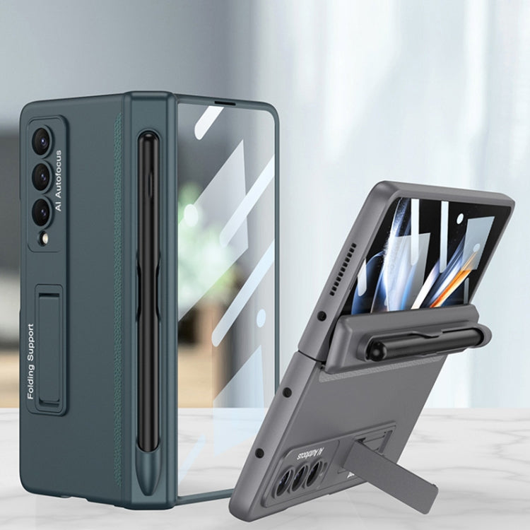 For Samsung Galaxy Z Fold4 GKK Magnetic Hinge Flip Phone Case with Holder & Pen Slot