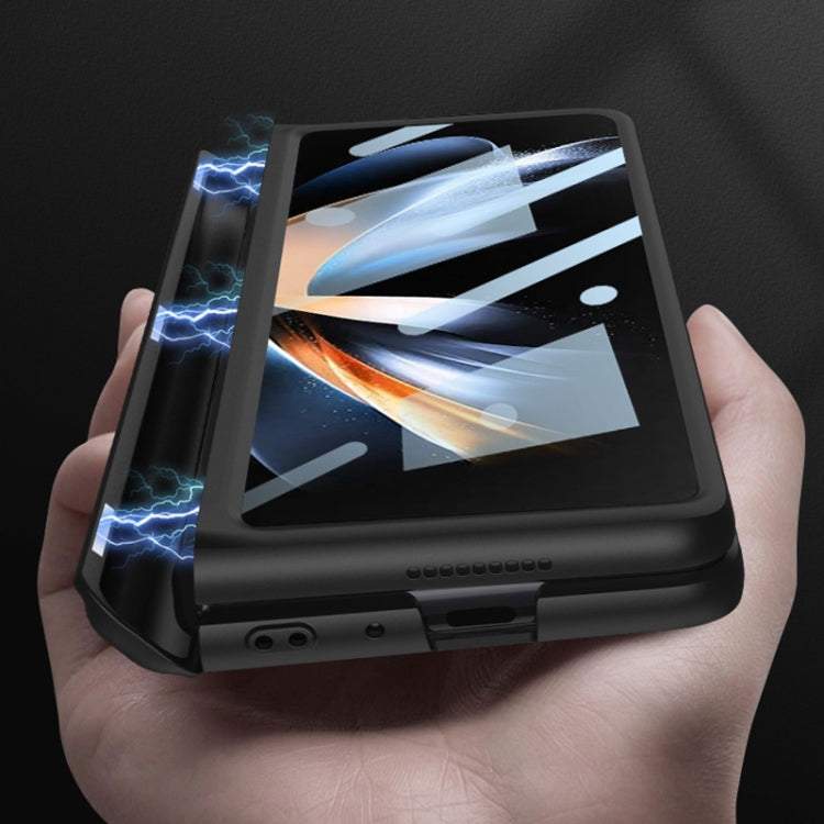 For Samsung Galaxy Z Fold4 GKK Magnetic Hinge Flip Phone Case with Holder & Pen Slot