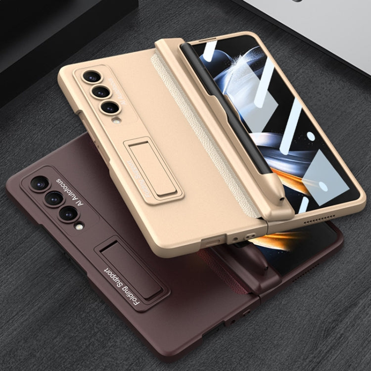 For Samsung Galaxy Z Fold4 GKK Magnetic Hinge Flip Phone Case with Holder & Pen Slot