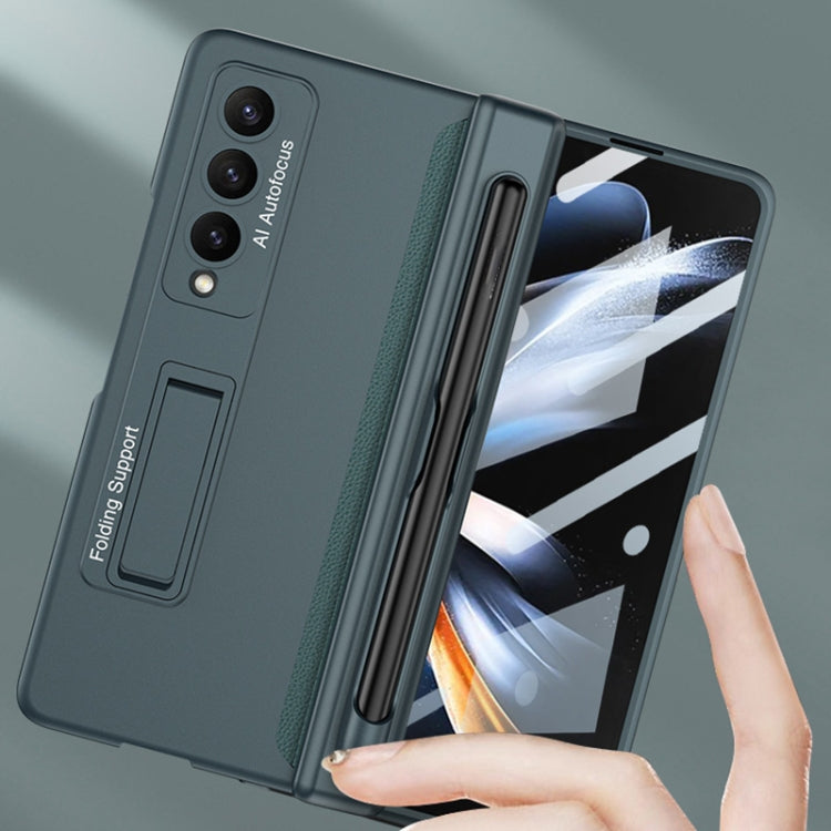 For Samsung Galaxy Z Fold4 GKK Magnetic Hinge Flip Phone Case with Holder & Pen Slot