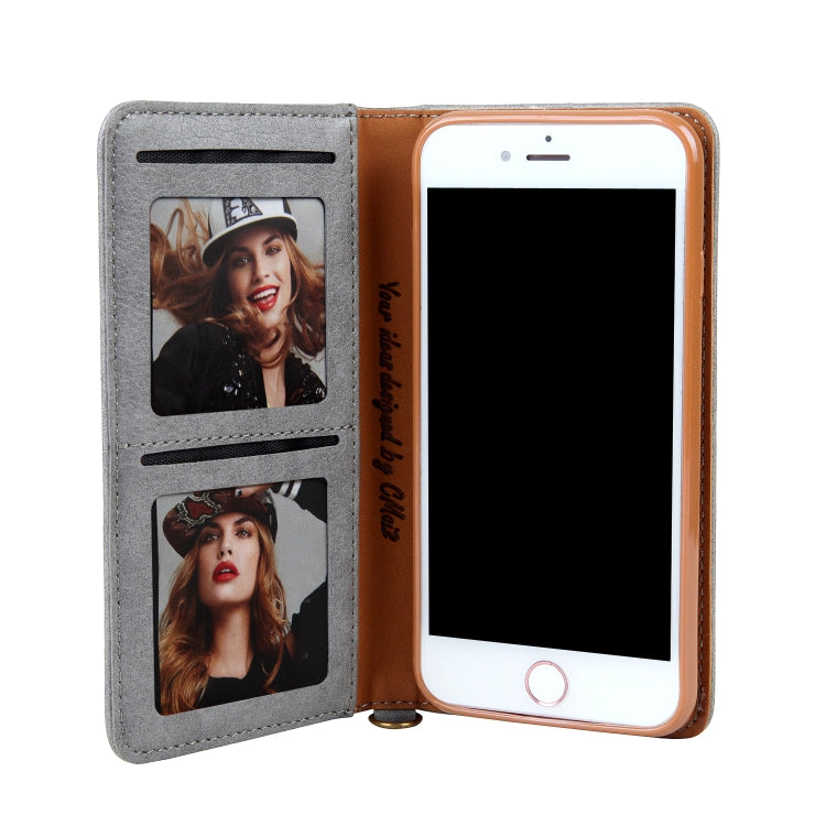 For iPhone SE 2022 / SE 2020 / 8 / 7 CMai2 Kaka Series Litchi Texture Horizontal Flip Leather Case with Holder & Card Slots