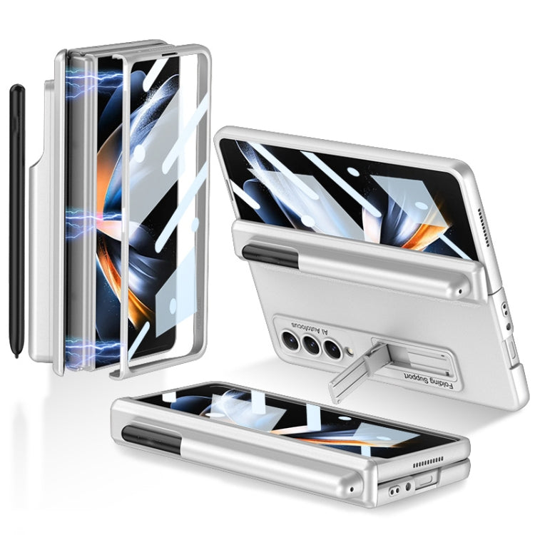 For Samsung Galaxy Z Fold4 GKK Magnetic Hinge Flip Phone Case with Pen Holder & Holder