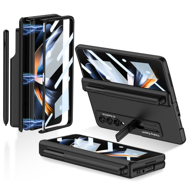 For Samsung Galaxy Z Fold4 GKK Magnetic Hinge Flip Phone Case with Pen Holder & Holder