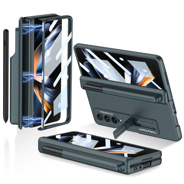 For Samsung Galaxy Z Fold4 GKK Magnetic Hinge Flip Phone Case with Pen Holder & Holder