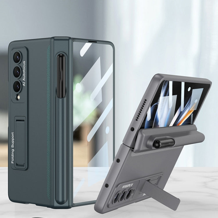 For Samsung Galaxy Z Fold4 GKK Magnetic Hinge Flip Phone Case with Pen Holder & Holder