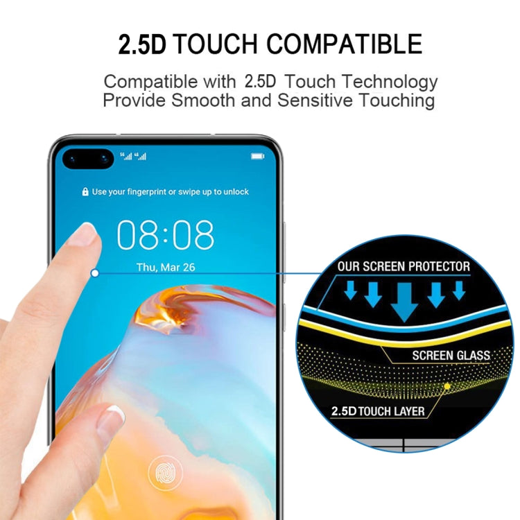 For Huawei P40 9H Surface Hardness 2.5D Full Screen Curved Tempered Glass Film