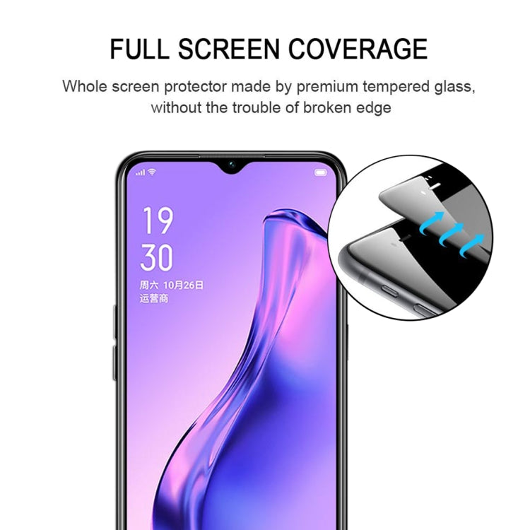 For OPPO A8 9H Surface Hardness 2.5D Full Glue Full Screen Tempered Glass Film