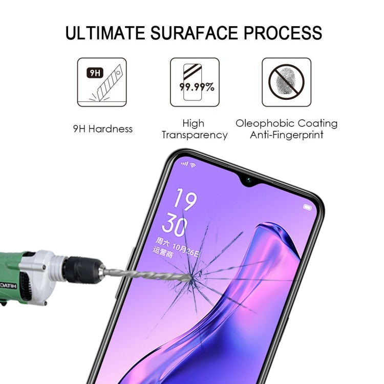 For OPPO A8 9H Surface Hardness 2.5D Full Glue Full Screen Tempered Glass Film